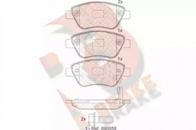 R BRAKE rb1810 -  Комплект тормозных колодок, дисковый тормоз